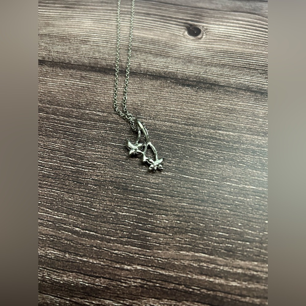 Elegant Silver and Blue Butterfly Necklace - Picture 3 of 3